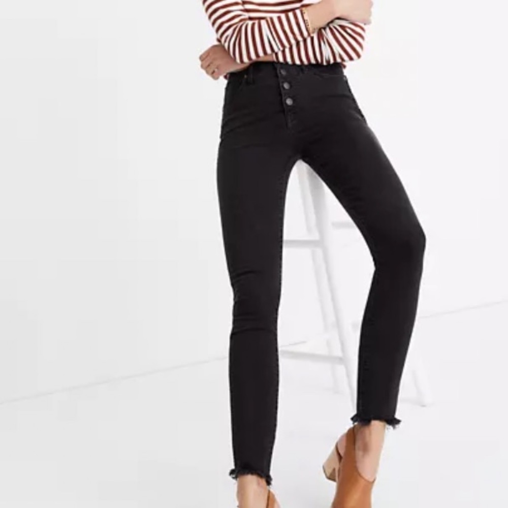 Madewell 10” High Rise Black Skinny Jeans Size 25P